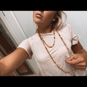 yellow beaded layering necklace!! price negotiable